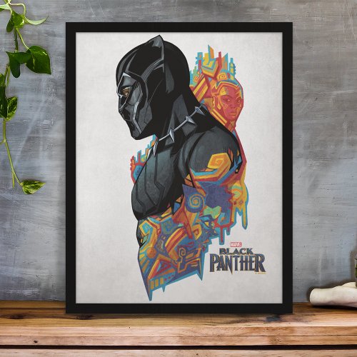 Black Panther  Black Panther Tribal Graffiti Poster
