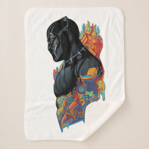 Black Panther   Black Panther Tribal Graffiti Sherpa Blanket