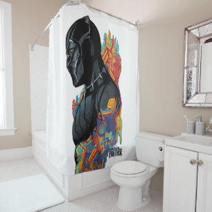 Black Panther   Black Panther Tribal Graffiti Shower Curtain