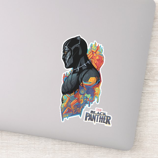Black Panther | Black Panther Tribal Graffiti Sticker (Detail)