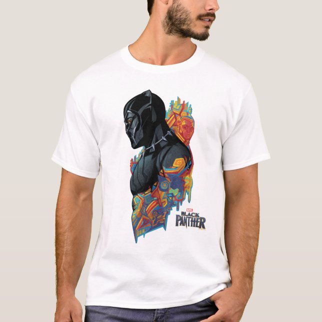 Black Panther | Black Panther Tribal Graffiti T-Shirt (Front)