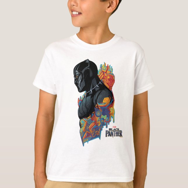 Black Panther | Black Panther Tribal Graffiti T-Shirt (Front)