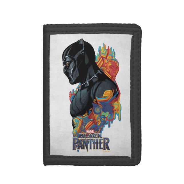 Black Panther | Black Panther Tribal Graffiti Tri-fold Wallet (Front Vertical)