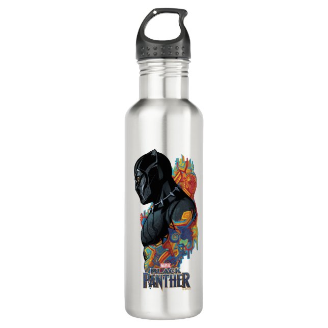 Black Panther | Black Panther Tribal Graffiti Water Bottle (Front)
