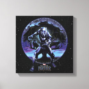 Black Panther   Black Panthers In Wawa Tree Canvas Print