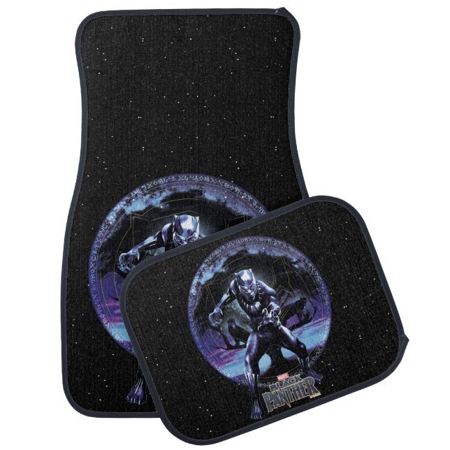 Black Panther | Black Panthers In Wawa Tree Car Mat (Set)
