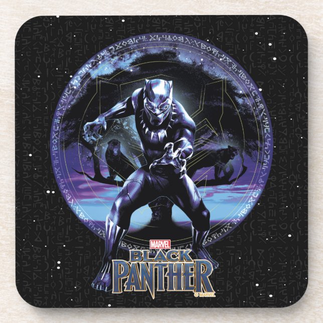 Black Panther | Black Panthers In Wawa Tree Drink Coaster (Front)