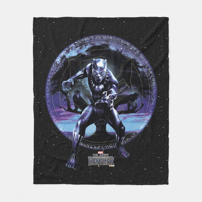 Black Panther | Black Panthers In Wawa Tree Fleece Blanket (Front)