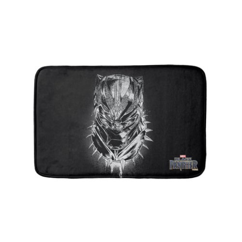 Black Panther  Black  White Head Sketch Bathroom Mat