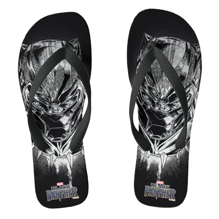black panther flip flops