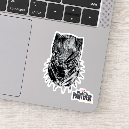 Black Panther  Black  White Head Sketch Sticker