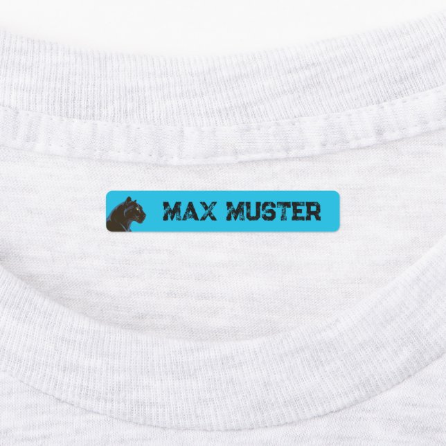 Black Panther - blue ・ 96 narrow cat Kids' Labels (Affixed)