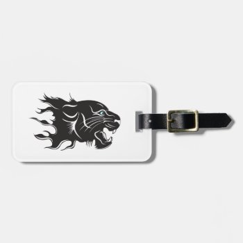 Black Panther Blue Eyes Luggage Tag by StarStruckDezigns at Zazzle