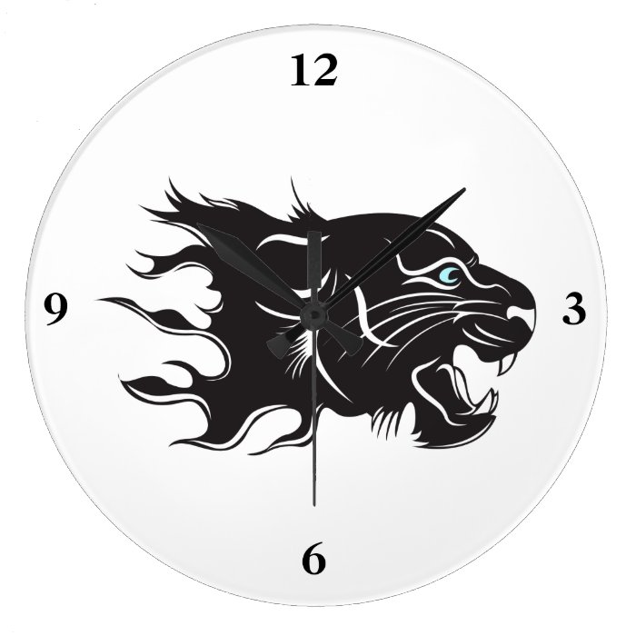 Black Panther Blue Eyes Wall Clock