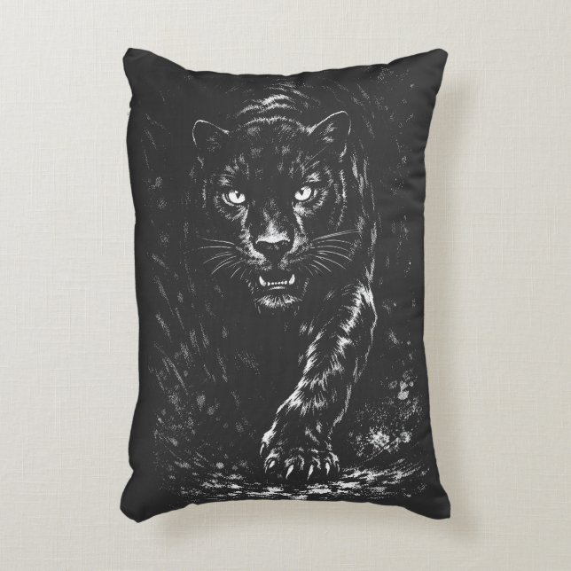 Black Panther — by BurnsInHell Accent Pillow (Front(Vertical))