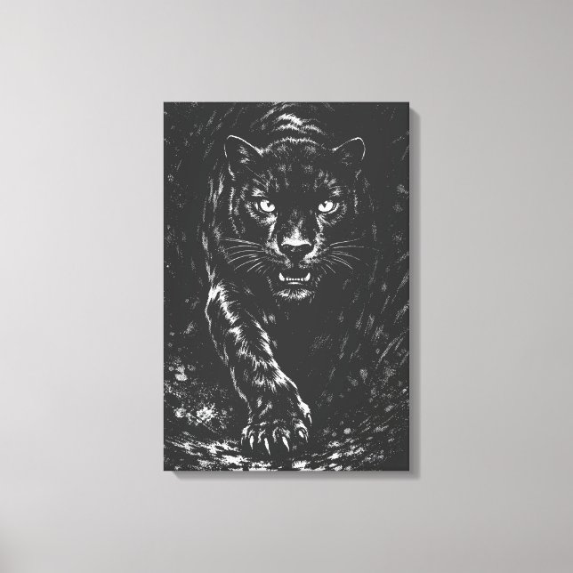 Black Panther — by BurnsInHell Canvas Print (Front)