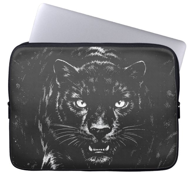 Black Panther — by BurnsInHell Laptop Sleeve (Front)