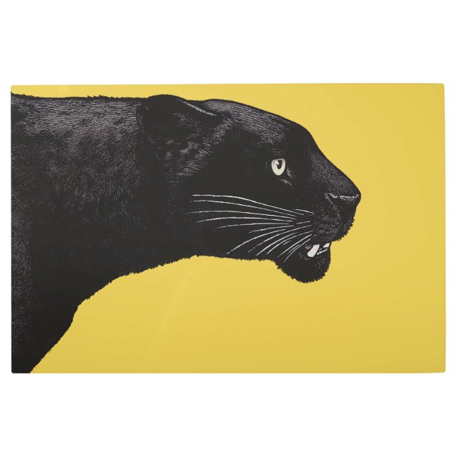 Black Panther by Toshi Yoshida Metal Print (Front)