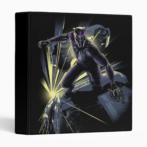 Black Panther  Car Chase Graphic 3 Ring Binder