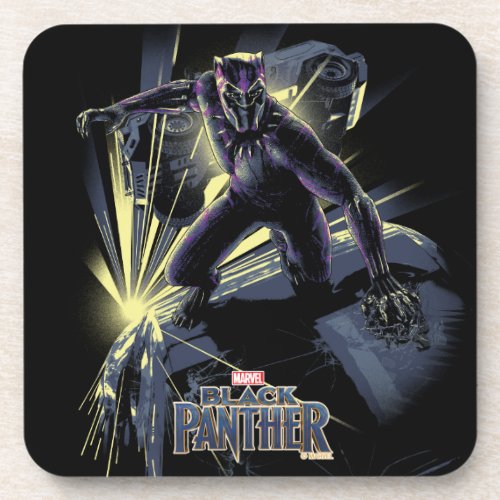 Black Panther  Car Chase Graphic Beverage Coaster