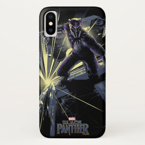 Black Panther  Car Chase Graphic iPhone X Case