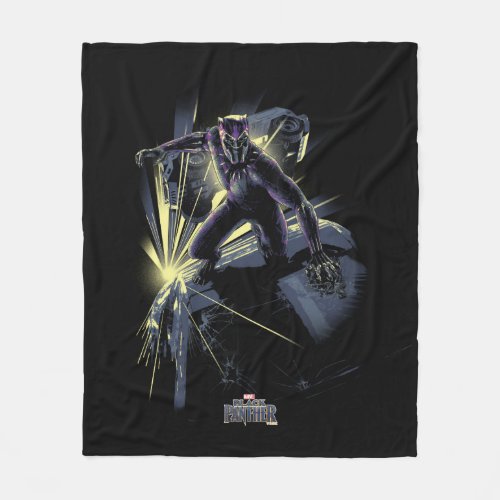 Black Panther  Car Chase Graphic Fleece Blanket