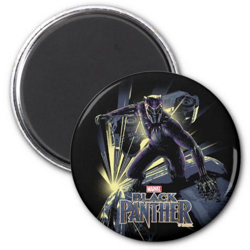 Black Panther  Car Chase Graphic Magnet