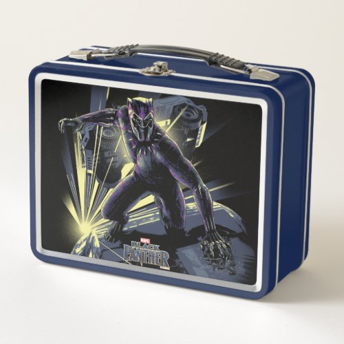 Black Panther  Car Chase Graphic Metal Lunch Box