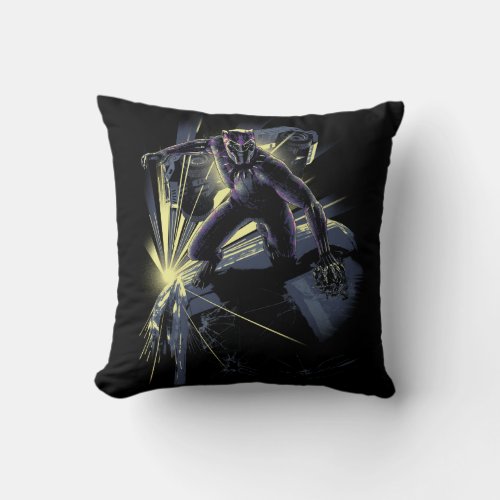 Black Panther  Car Chase Graphic Throw Pillow