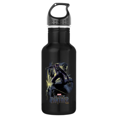 Black Panther  Car Chase Graphic Water Bottle