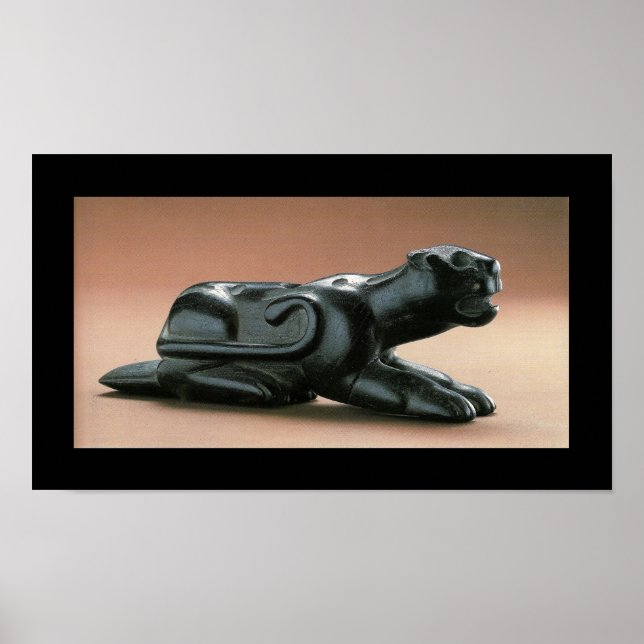 Black Panther Carved Native American Pipe Poster (Front)