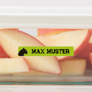 Black Panther Cat - green ・ 96 narrow Kids' Labels