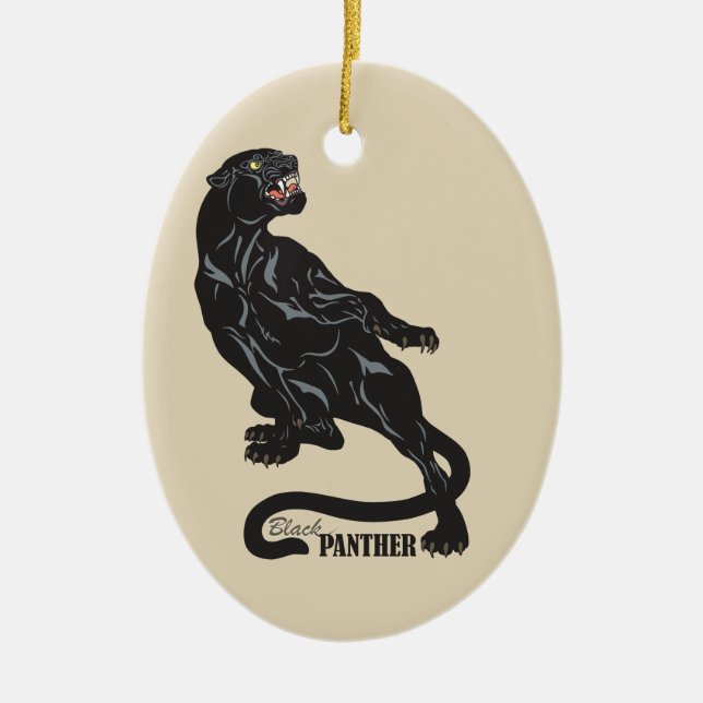 black panther ceramic ornament (Front)