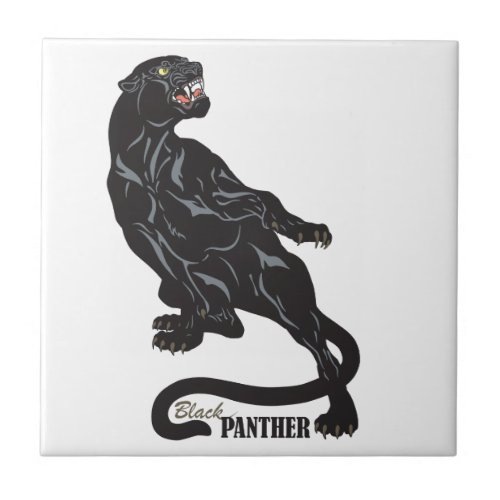 black panther ceramic tile