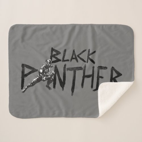 Black Panther Character Art Name Sherpa Blanket