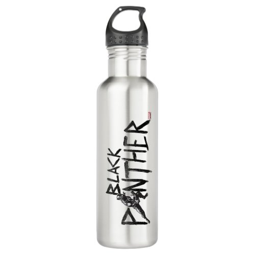 Black Panther Character Art Name Stainless Steel Water Bottle