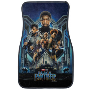 Black Panther   Characters Over Wakanda Car Mat