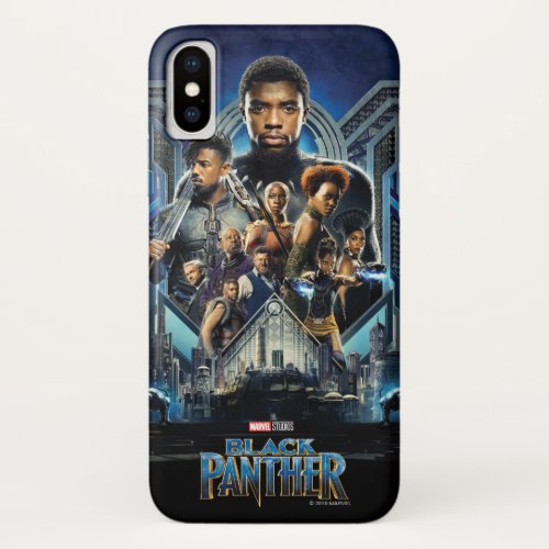 Black Panther  Characters Over Wakanda iPhone XS Case