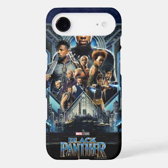 Black Panther | Characters Over Wakanda Case-Mate iPhone Case (Back)