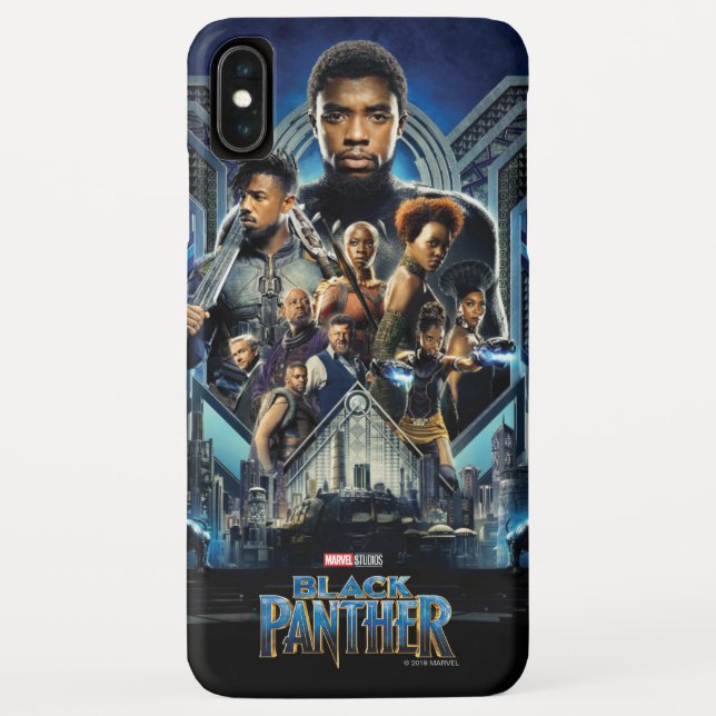 Black Panther | Characters Over Wakanda Case-Mate iPhone Case (Back)