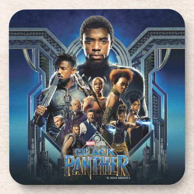 Black Panther | Characters Over Wakanda Coaster (Front)