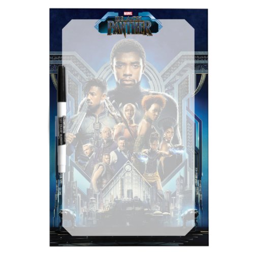 Black Panther  Characters Over Wakanda Dry Erase Board