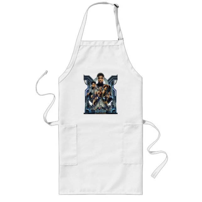 Black Panther | Characters Over Wakanda Long Apron (Front)
