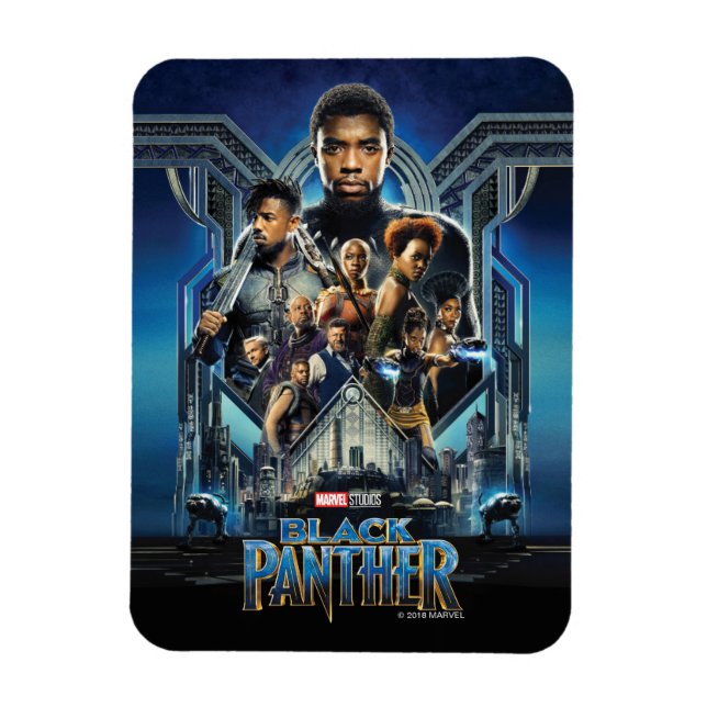 Black Panther | Characters Over Wakanda Magnet (Vertical)