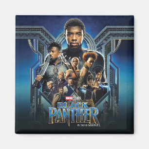 Black Panther   Characters Over Wakanda Magnet