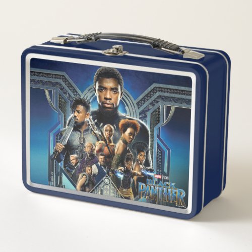 Black Panther  Characters Over Wakanda Metal Lunch Box