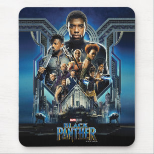 Black Panther   Characters Over Wakanda Mouse Pad