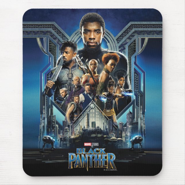 Black Panther | Characters Over Wakanda Mouse Pad (Front)