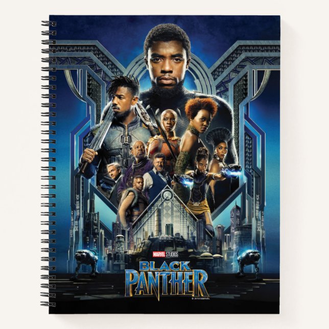 Black Panther | Characters Over Wakanda Notebook (Front)