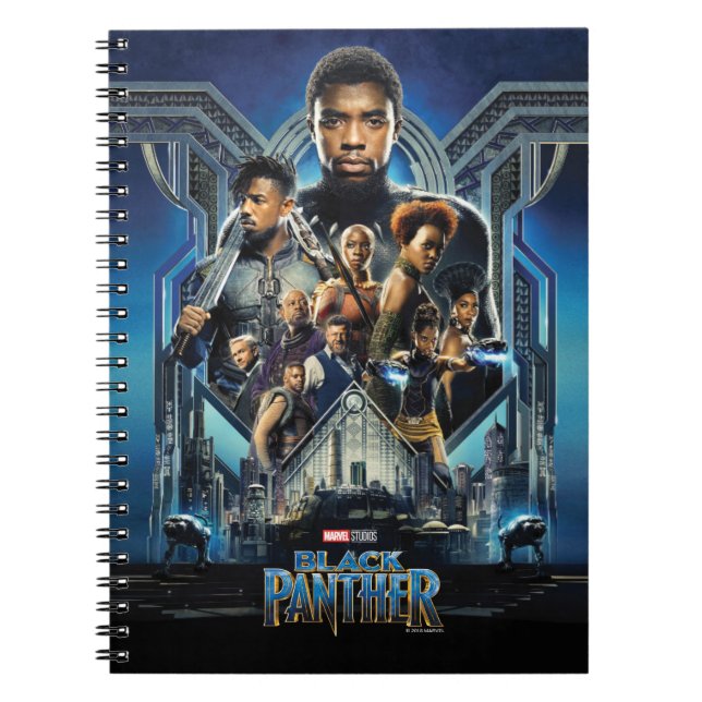 Black Panther | Characters Over Wakanda Notebook (Front)